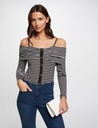 Camiseta manga larga rayas marfi 241-Tropez