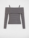 Camiseta manga larga rayas marfi 241-Tropez