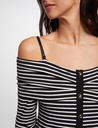 Camiseta manga larga rayas marfi 241-Tropez