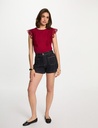 Camiseta negra con encaje desmangada 252-Dflower