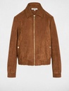 Chaqueta de antelina marrón coñac 252-Gpokel