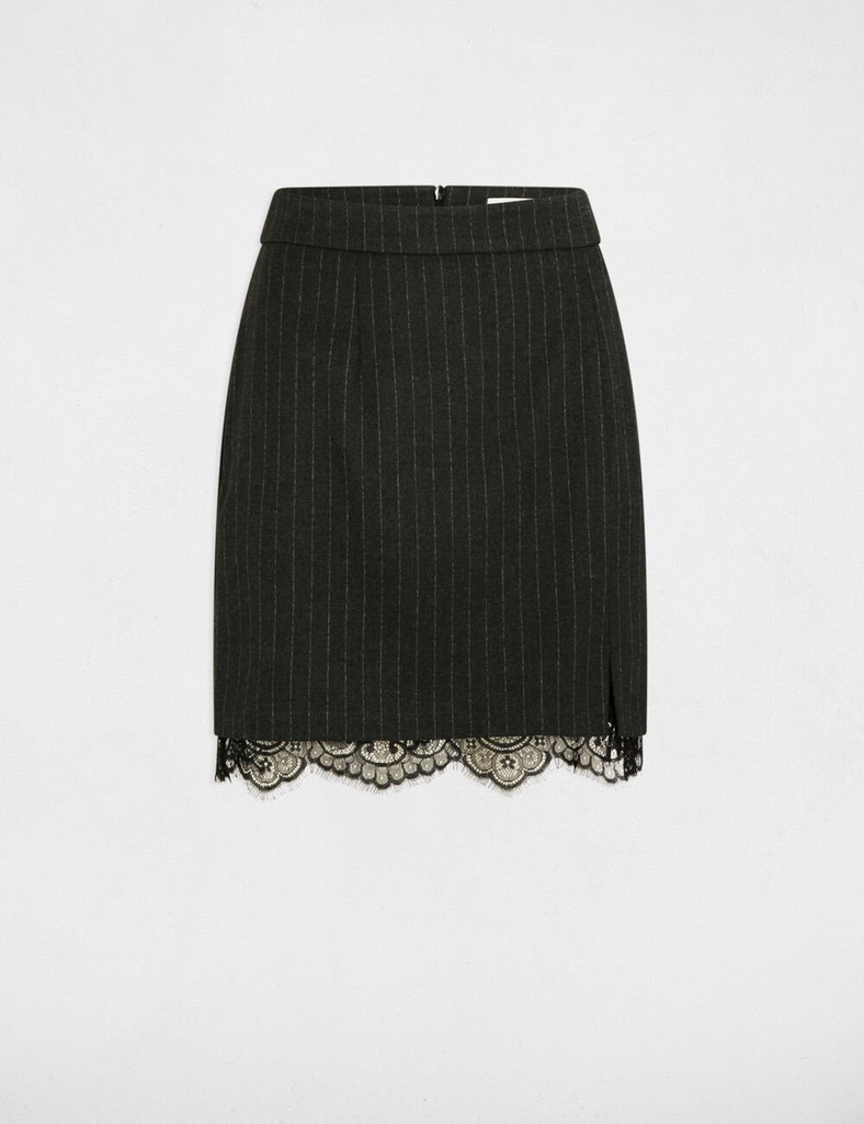 Falda corta con rayas gris anthracite 242-Jtali.f