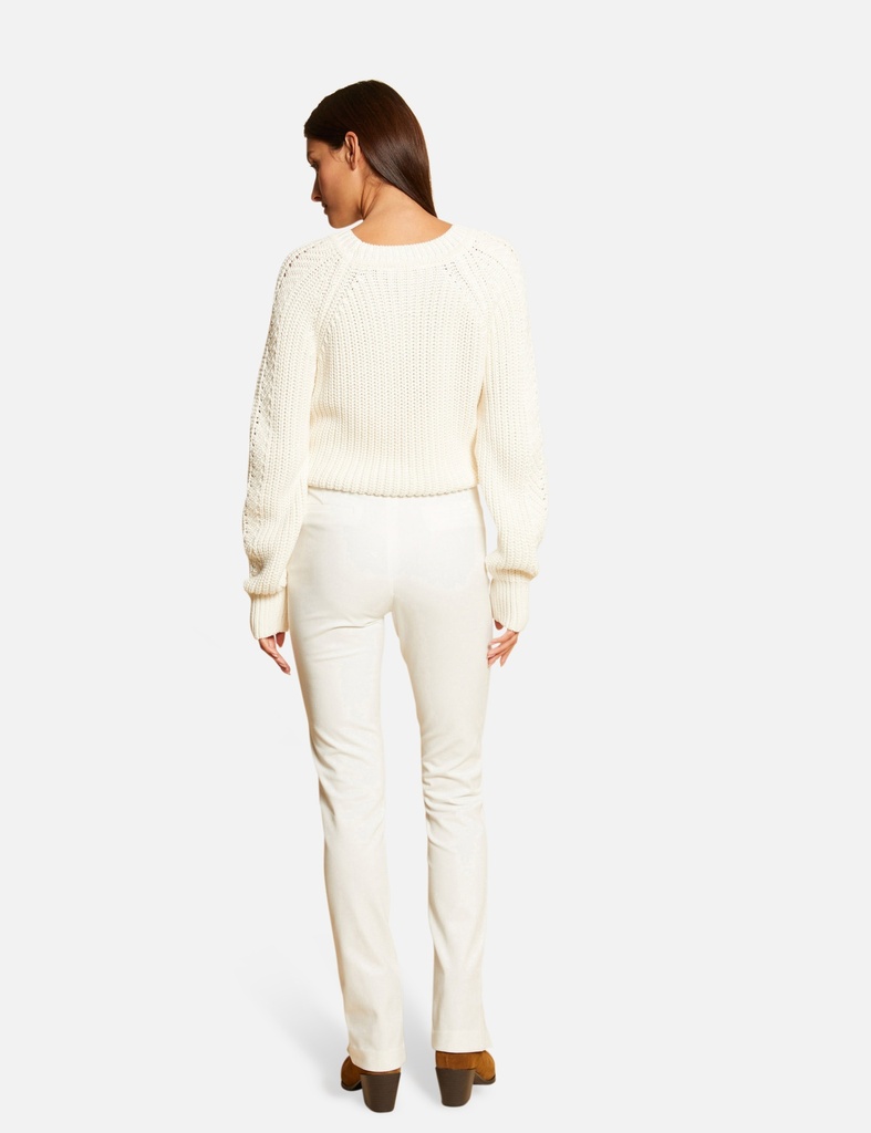 Pantalón city ajustado con cremallera crudo 222-Psnow.f