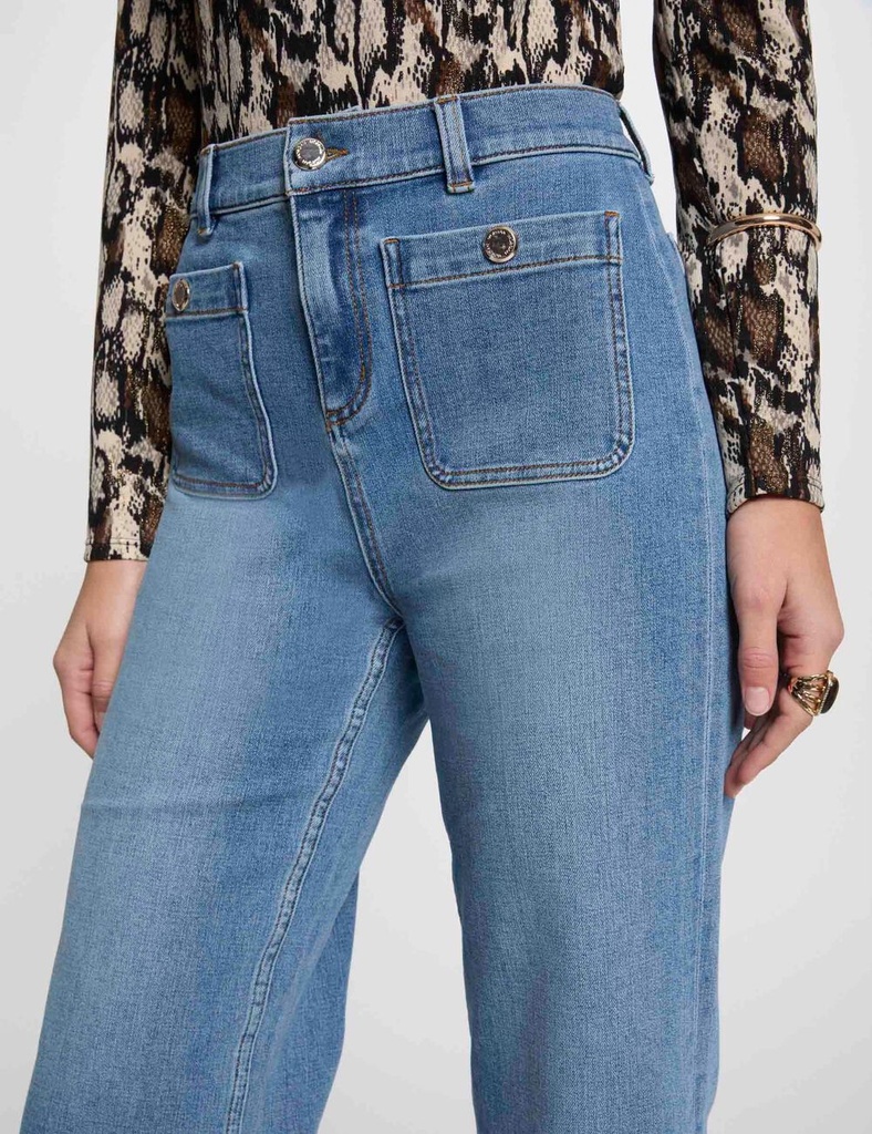 Pantalón pernera ancha denim stone 241-Pclic