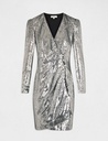 Vestido cruzado con lentejuelas plateado 222-Rbling