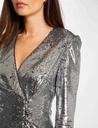 Vestido cruzado con lentejuelas plateado 222-Rbling