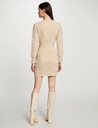 Vestido punto corto ajustado beige 242-Rmsou