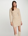 Vestido punto corto ajustado beige 242-Rmsou