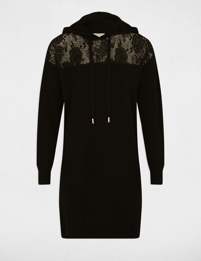Vestido punto corto recto negro 242-RMdanse