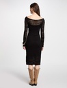 Vestido punto largo ajustado negro 251-Rmpima