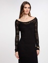 Vestido punto largo ajustado negro 251-Rmpima