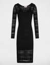 Vestido punto largo ajustado negro 251-Rmpima