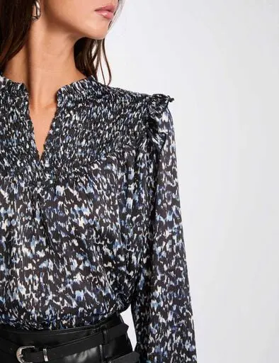 blouse-plissee-col-v-multicolore-femme-vue4-32536311040750900.webp