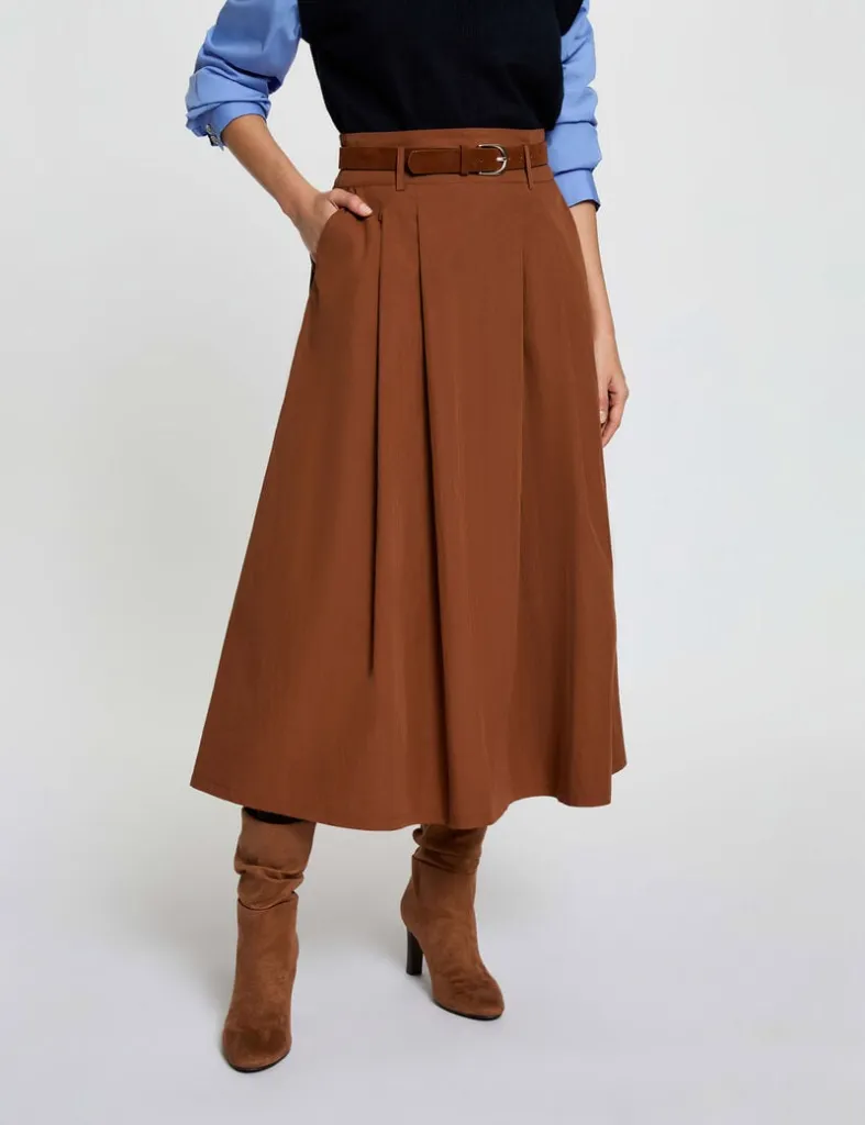 jupe-longue-plissee-marron-cognac-femme-vue5-32536311049611105.webp