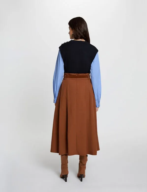 jupe-longue-plissee-marron-cognac-femme-vue2-32536311049611105.webp