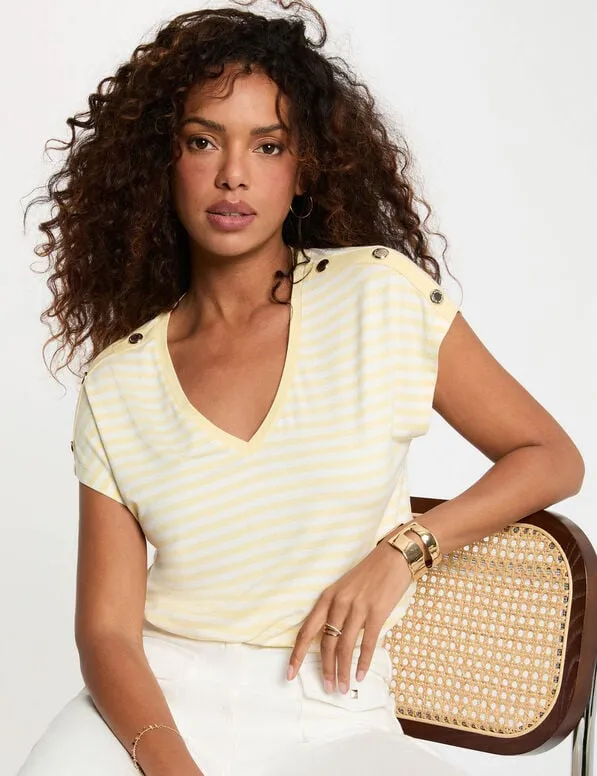 t-shirt-raye-col-v-jaune-pastel-femme-vue1-32536311047221191.webp