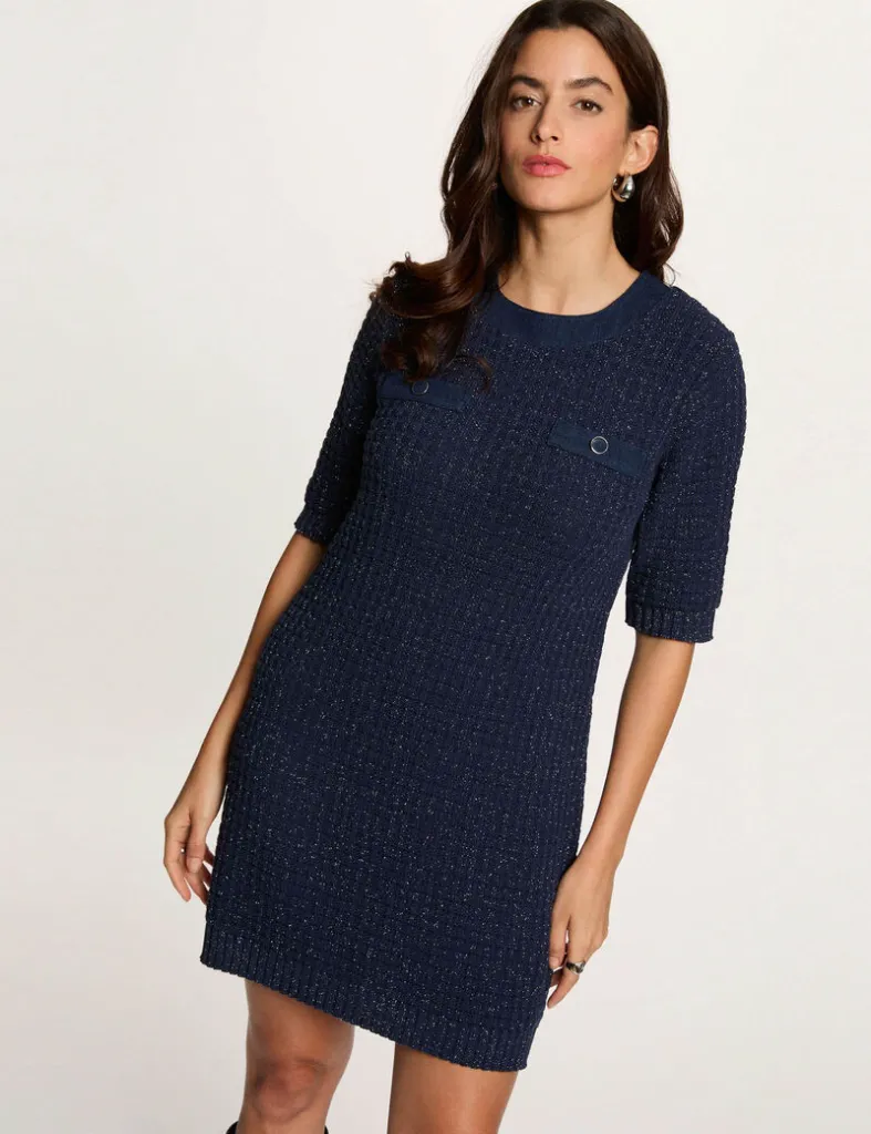 robe-courte-cintree-bleu-marine-femme-vue5-32536311045640987.webp