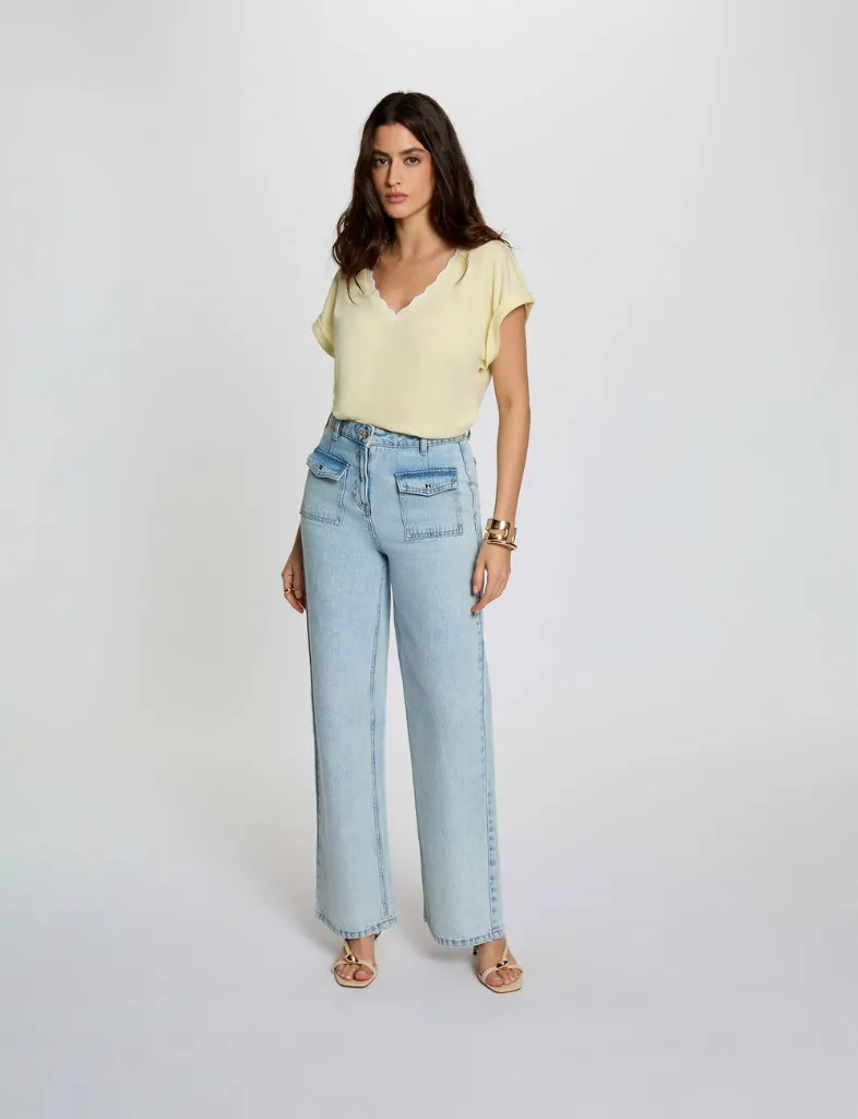 t-shirt-col-v-manches-courtes-jaune-pastel-femme-vue5-32536311047211191.webp