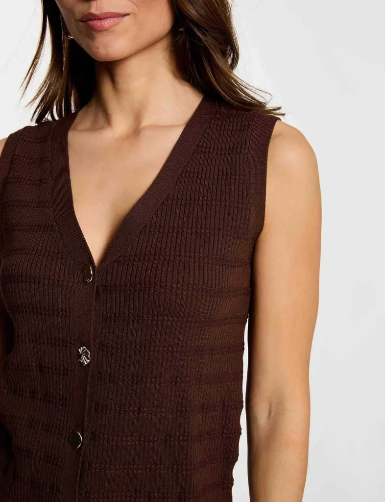 gilet-ajuste-col-v-marron-fonce-femme-vue4-32536311062131208.webp