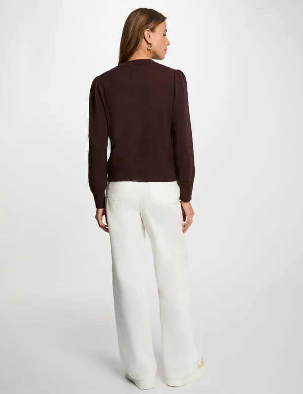 gilet-tricot-col-rond-marron-fonce-femme-vue2-32536311066601208.webp