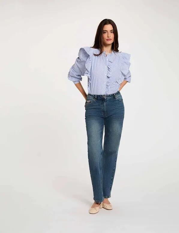 chemise-rayee-col-mao-bleu-ciel-femme-vue2-32536311068820988.webp