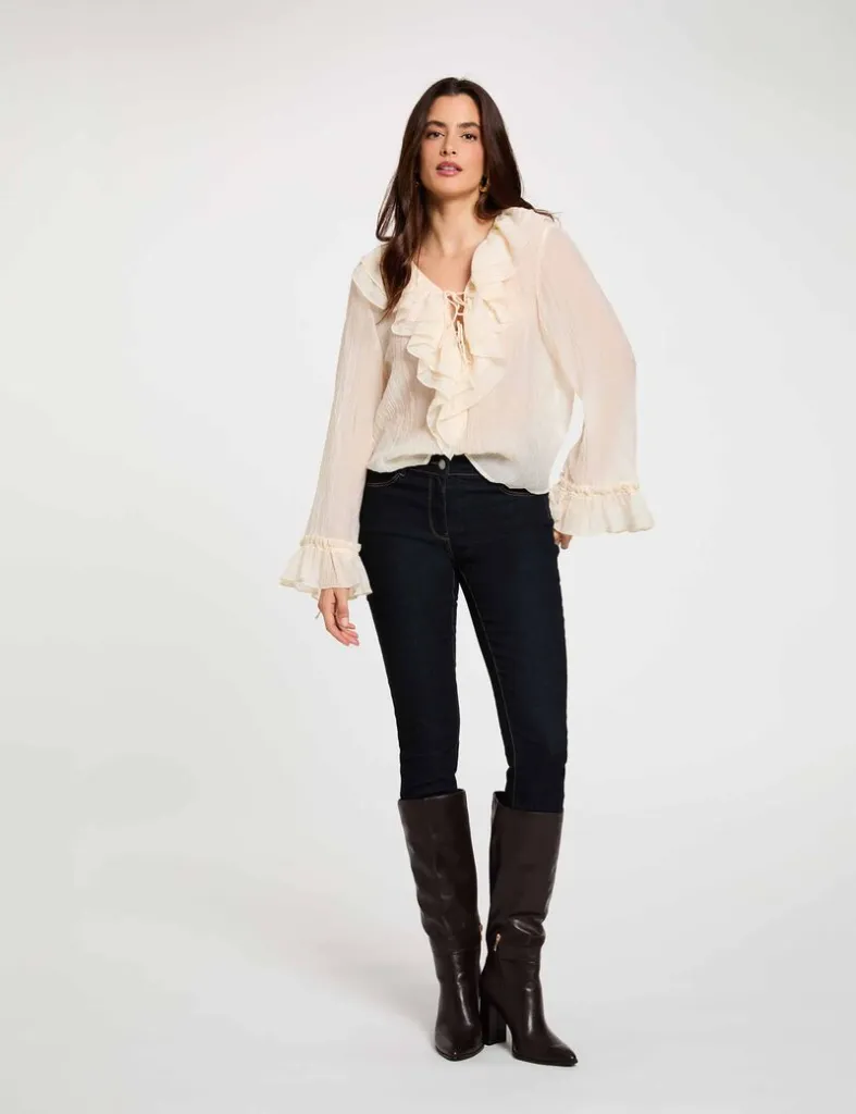 chemise-col-v-plissee-ivoire-femme-vue5-32536311068880978.webp