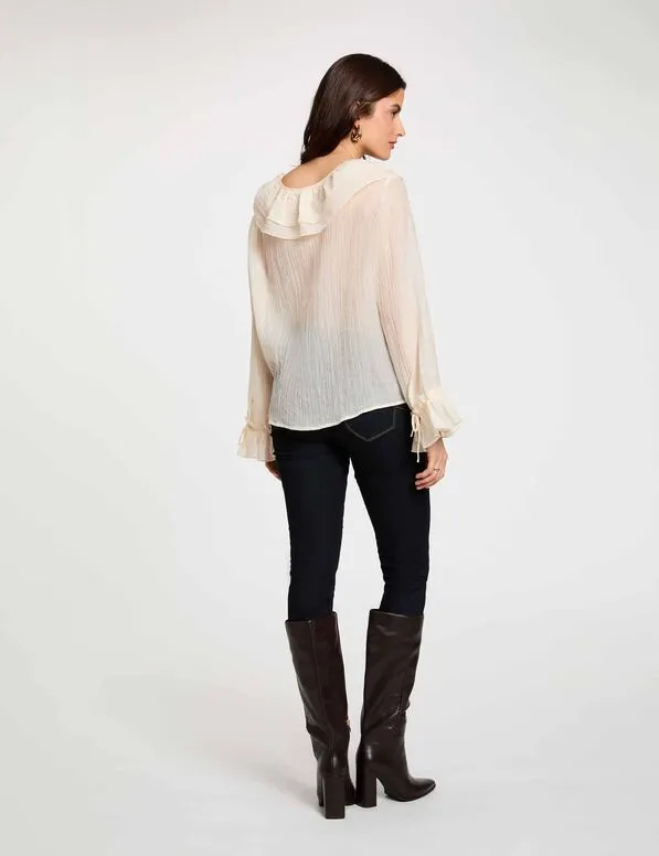 chemise-col-v-plissee-ivoire-femme-vue2-32536311068880978.webp