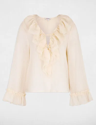 chemise-col-v-plissee-ivoire-femme-vue3-32536311068880978.webp