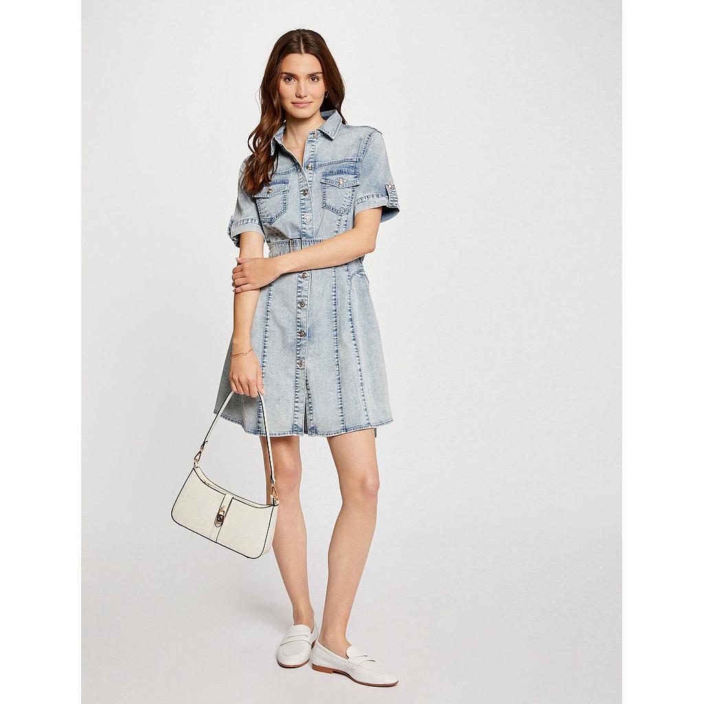 Vestido corto vaquero vaquero blanqueado mujer 241-Rixes (Tallas: T36)