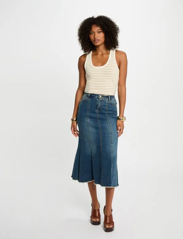 Falda vaquero midi ajustada denim stone 252-Jafter .. (Tallas: T36)