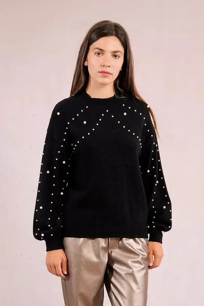 Jersey de manga larga detalle perlitas La1827DH (Tallas: Ts)