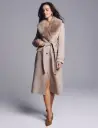 Abrigo largo con cinturón beige 252-Gpeaks