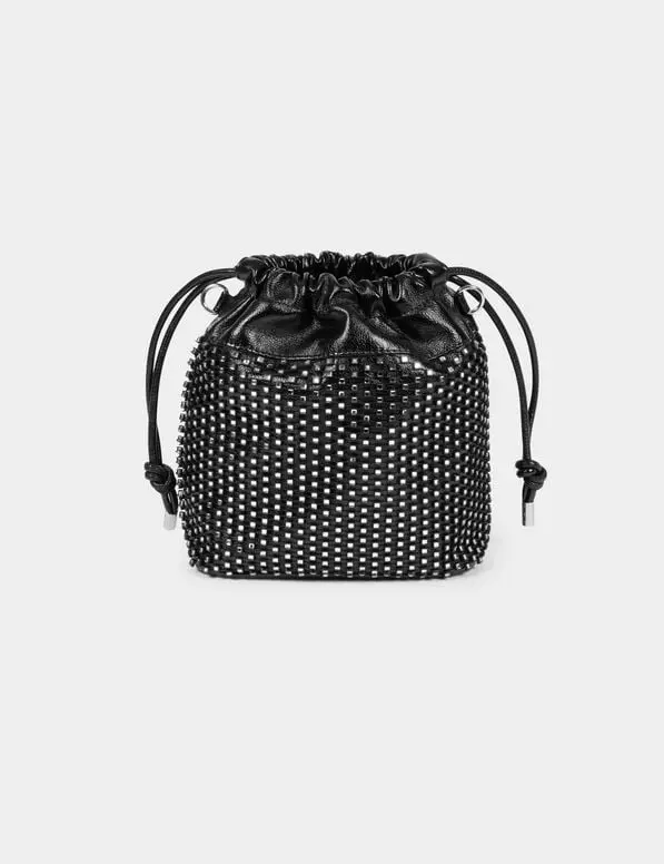 Bolso bombonera con strass negro 252-2Fete