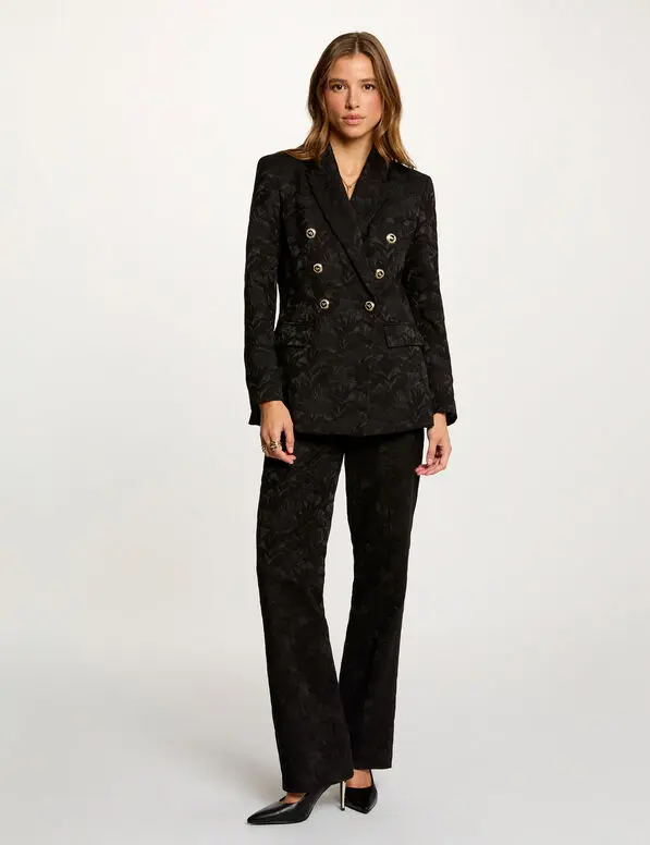 Pantalón slim de tiro alto negro 252-Pfila.f (Tallas: T36)