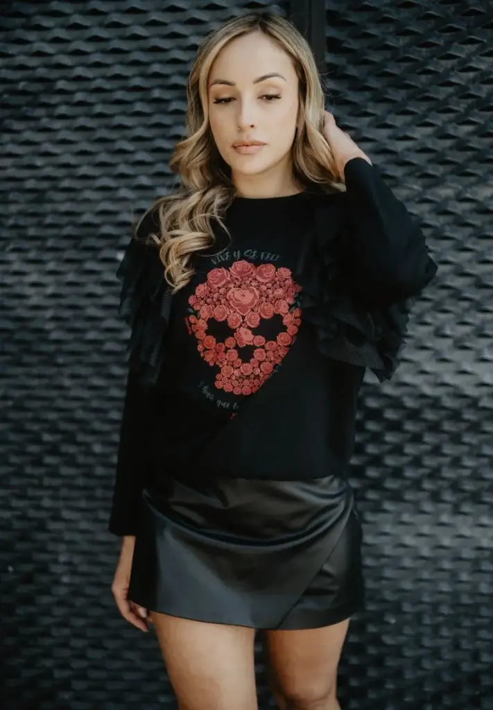Camiseta volantes Mary Shelley Calavera C21-918 (Tallas: Ts)