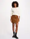Falda corta ajustada marrón coñac 261-Jclam