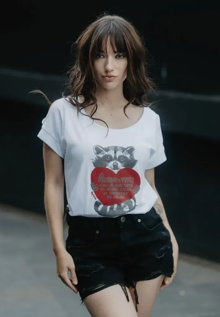 Camiseta Mapache Corazón C21-915