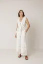 Pantalon algodon blanco con bordados crudos V.V26.KI178