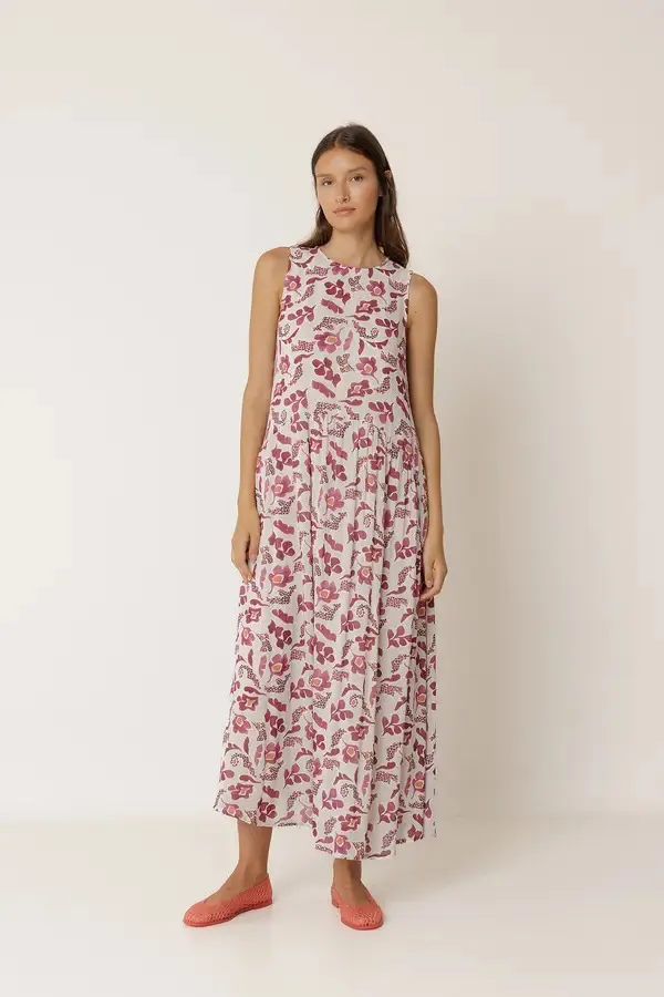 VESTIDO MAXI FLOR V.V26.AD.115 (Tallas: Ts)