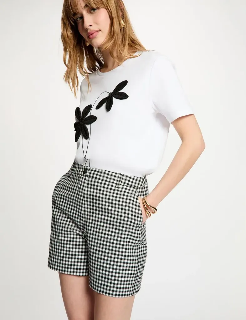 Pantalón corto de tiro alto negro 261-SHICH.F (Tallas: T36)