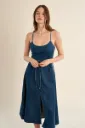 Vestido vaquero, midi, de tirantes. E1707BEP