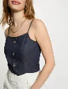 Top ajustado de denim denim crudo 261-Ojan