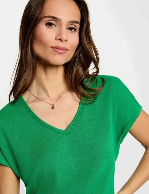 Camiseta escote pico lino 261-Dsamir (Tallas: Ts)