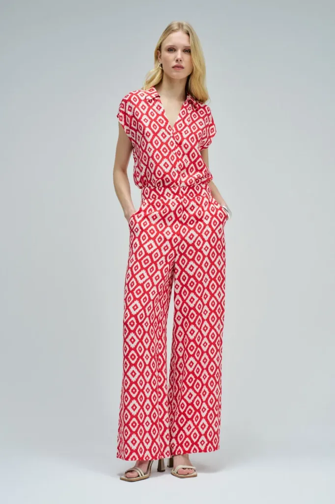 Pantalon ancho rojo y blanco 21011199 (Tallas: Ts)