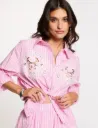 Camisa oversize de rayas rosa 261-coven