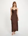 Vestido satinado con cuello en v multicolor 261-Rine