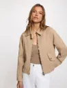 Chaqueta corta cuello abierto beige 262-Gaby
