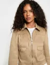 Chaqueta corta antelina topo mujer 252-Gliva