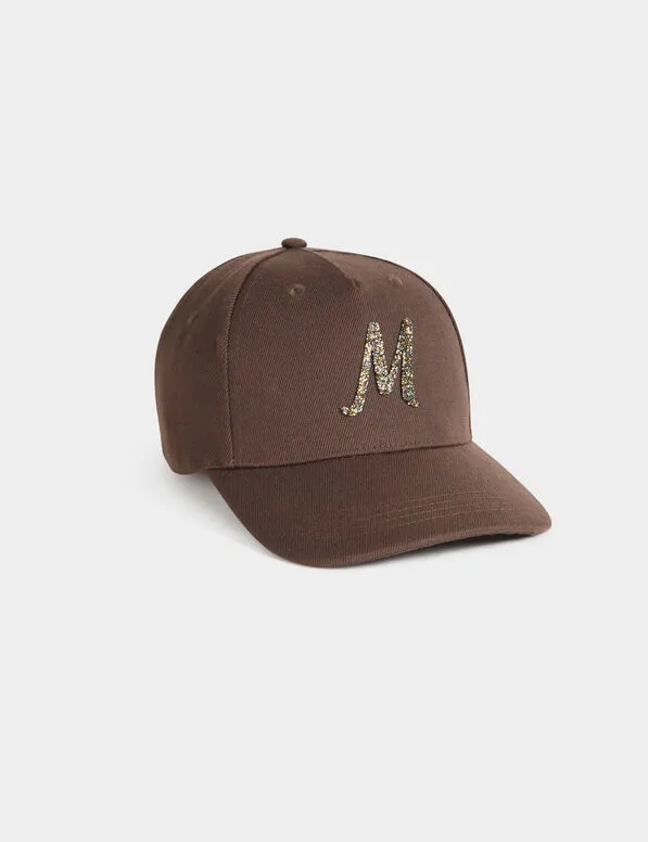 Gorra con strass marrón oscuro 262-5choca