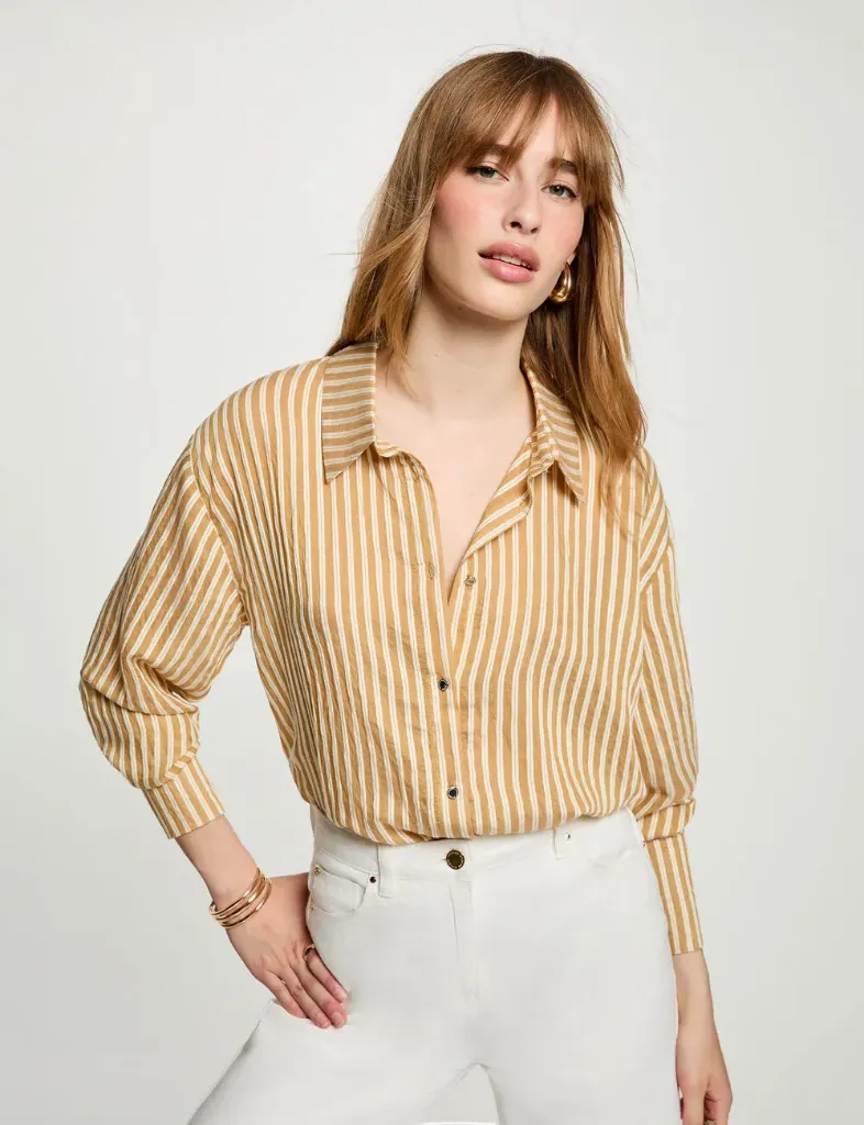 Camisa rayas mostaza 262-Copla (Tallas: T36)